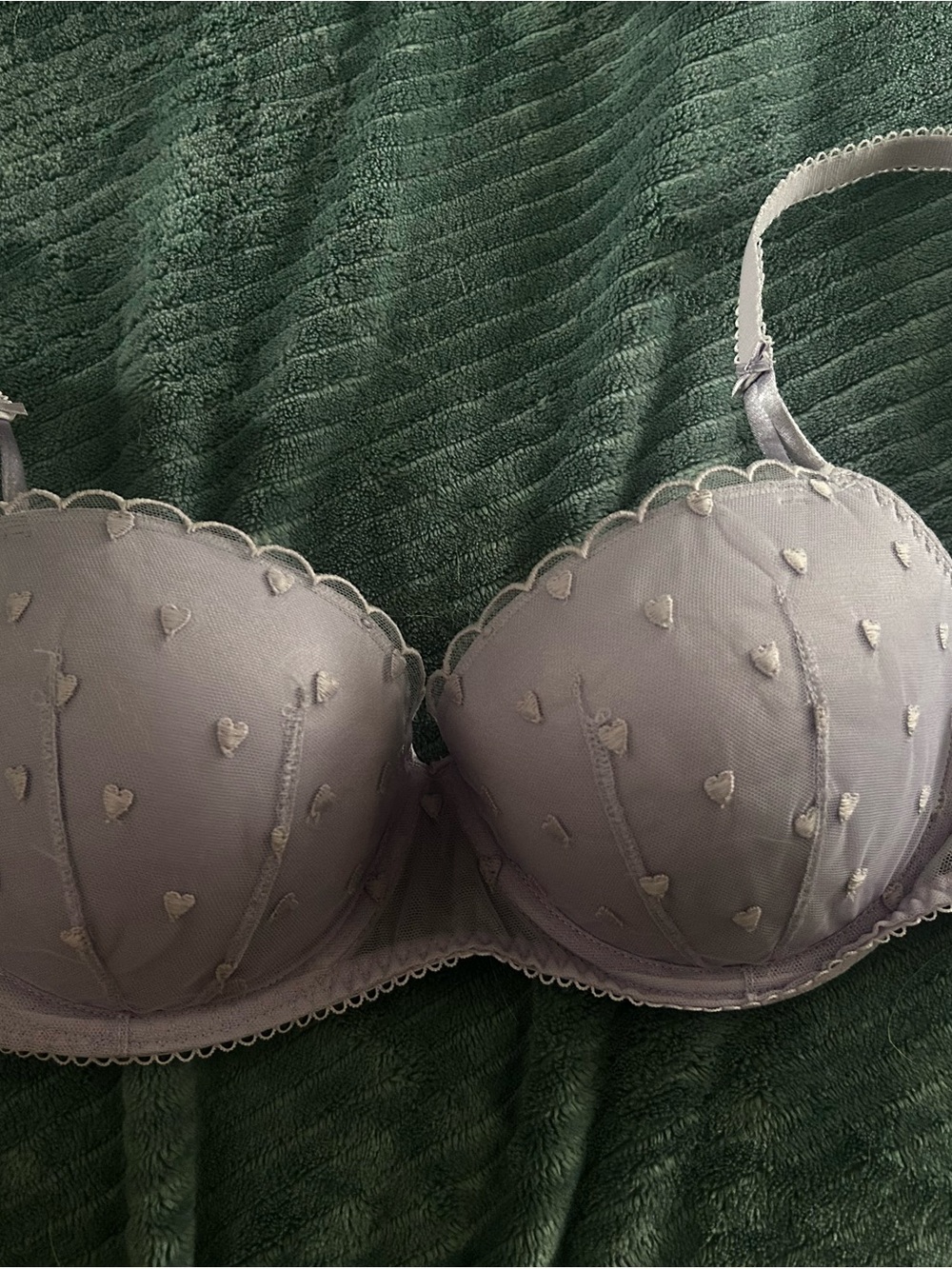 Victoria's Secret Lavender Heart Embroidered Bra